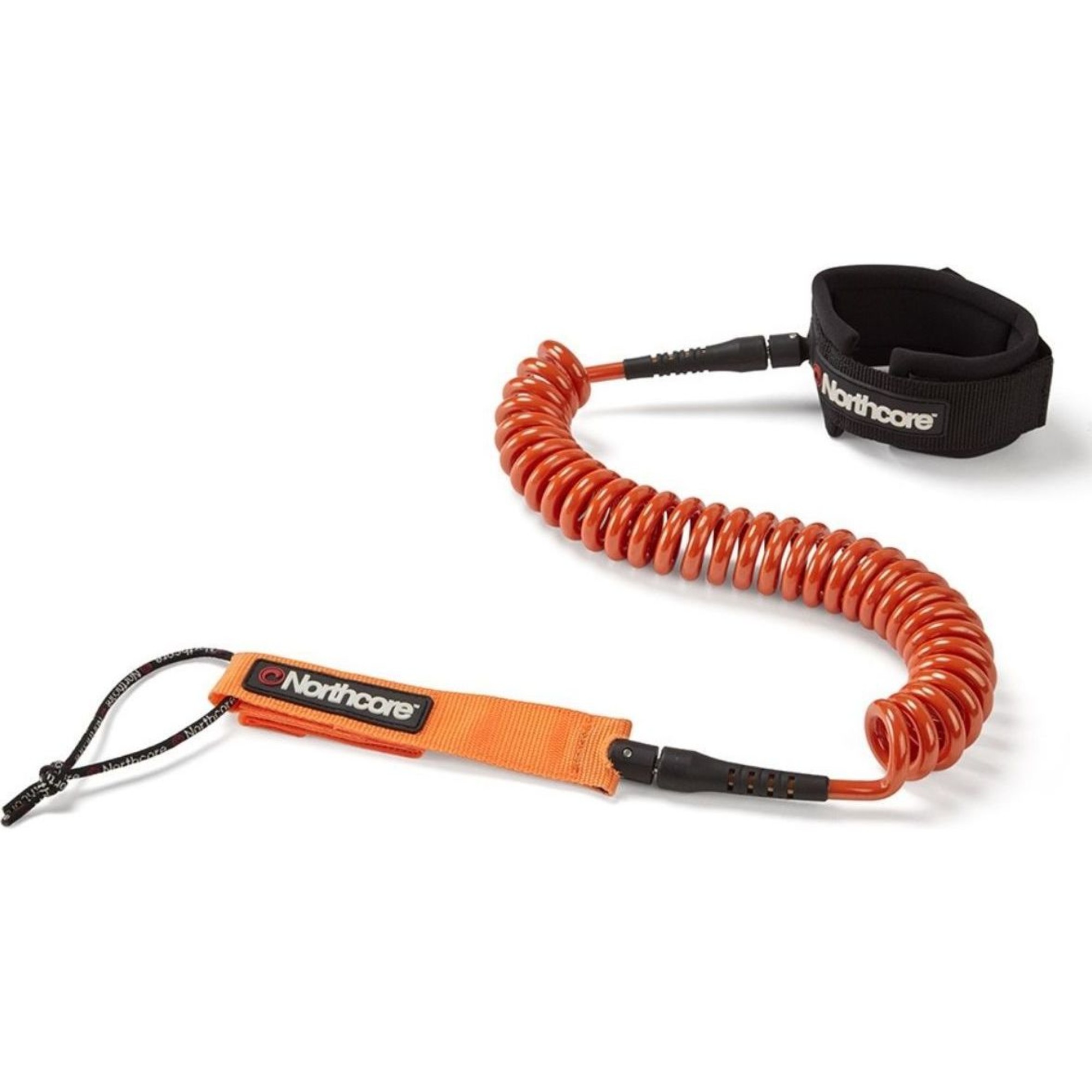 2024 Northcore 10FT SUP Coiled Leash NOCO138C Orange Boardsports